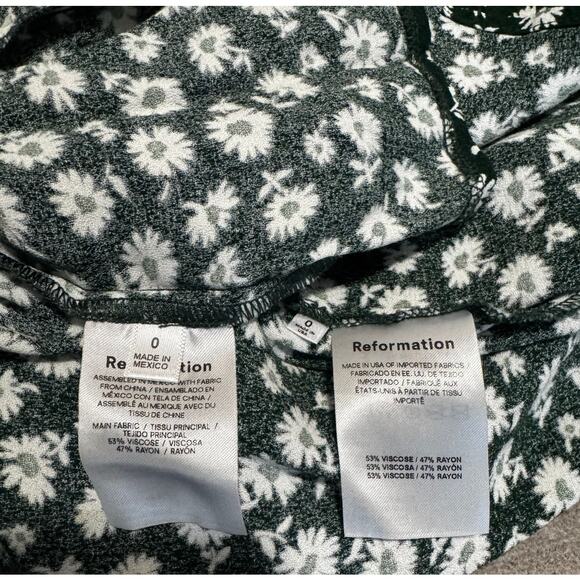 REFORMATION Harley Daisy Green Floral 2 pc Set Corset Crop Top and Skirt Size 0 - Picture 4 of 6
